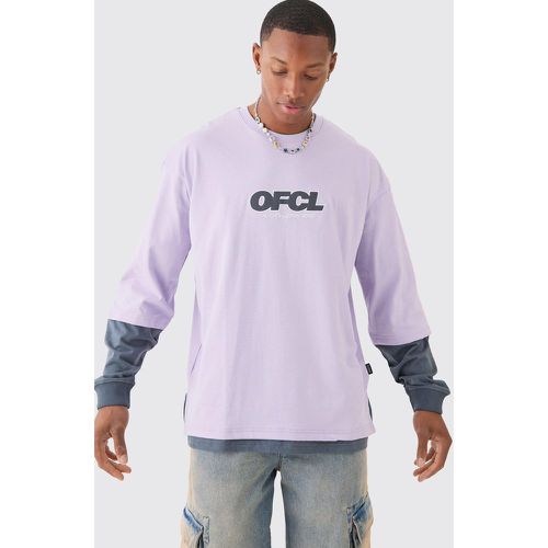 Oversized Washed Carded Heavy Ofcl Faux Layer T-shirt - Boohooman - Modalova