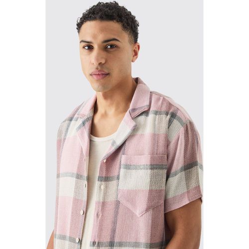 Chemise oversize texturée à carreaux - L - Boohooman - Modalova