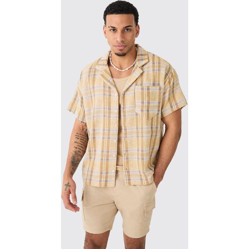 Chemise oversize texturée à carreaux - M - Boohooman - Modalova