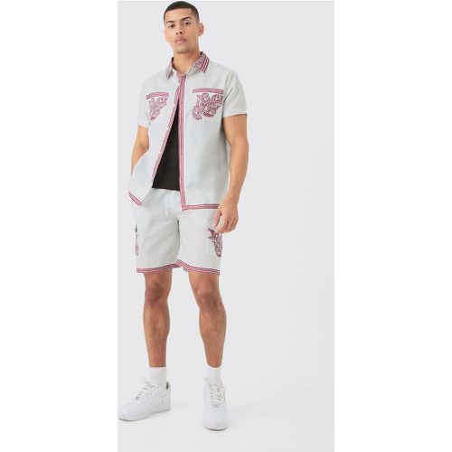 Ensemble en lin avec chemise et short - L - Boohooman - Modalova