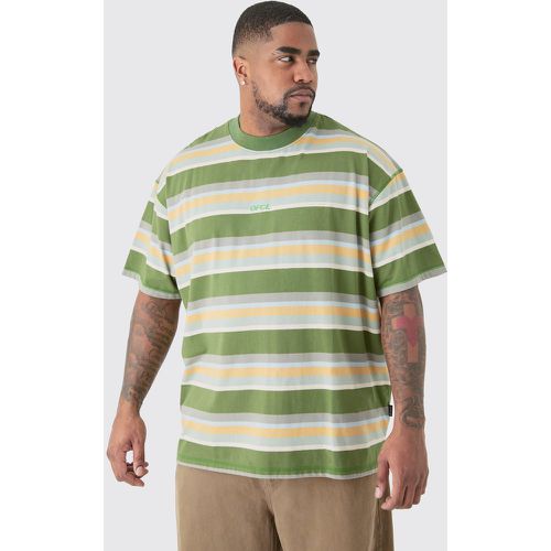 Plus Oversized Carded Heavy Striped Ofcl T-shirt - - XXXL - Boohooman - Modalova