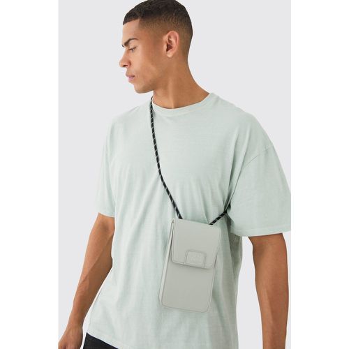 Pu Man Tab Phone Bag In Light Grey - Boohooman - Modalova