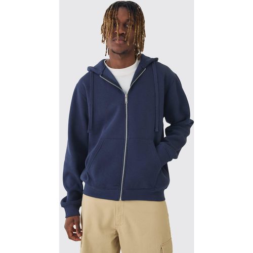 Tall - Sweat à capuche basique zippé en marine - S - Boohooman - Modalova