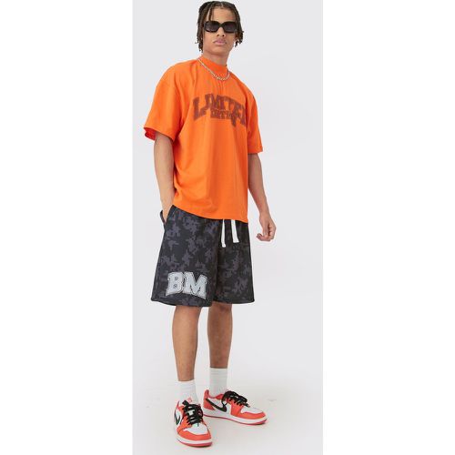 Ensemble oversize à col montant avec t-shirt et short de basket - S - Boohooman - Modalova