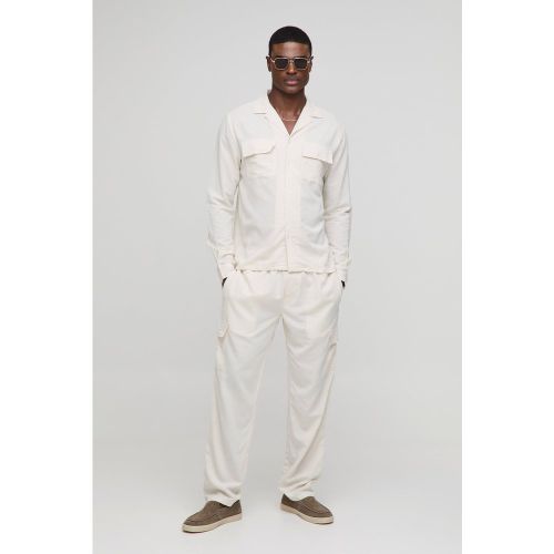 Ensemble à manches longues avec chemise cargo et pantalon - S - Boohooman - Modalova
