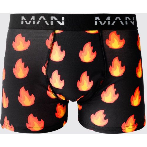 Boxer à imprimé flammes - MAN - S - Boohooman - Modalova