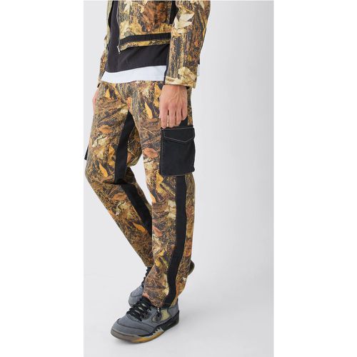 Pantalon droit taille fixe à imprimé camouflage - 30 - Boohooman - Modalova