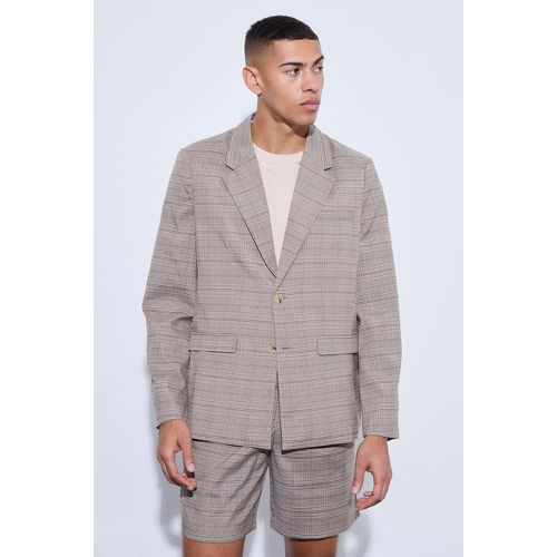 Blazer à carreaux oversize - 34 - Boohooman - Modalova