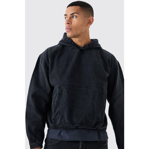 Sweat à capuche oversize en jean - S - Boohooman - Modalova