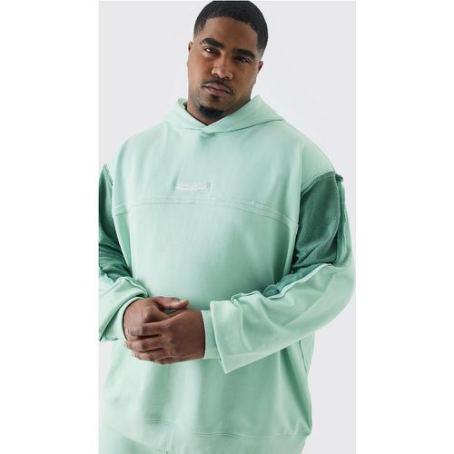 Grande taille - Sweat à capuche oversize à bords bruts homme - XXL - Boohooman - Modalova