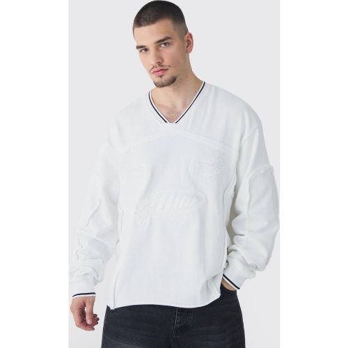 Tall - Sweat oversize côtelé à broderie homme - S - Boohooman - Modalova