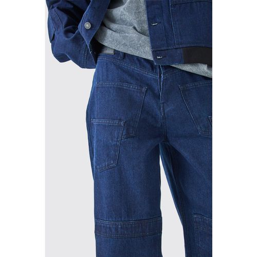 Tall Baggy Rigid Multi Pocket Carpenter Jeans - Boohooman - Modalova