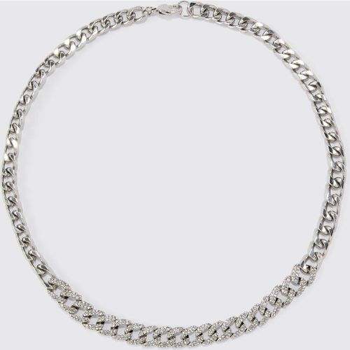 Collier en chaîne strassée - ONE SIZE - Boohooman - Modalova