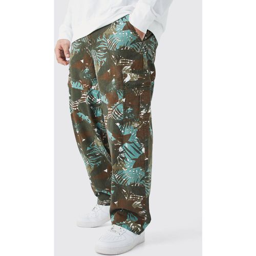Grande taille - Pantalon cargo large à imprimé camouflage - Boohooman - Modalova