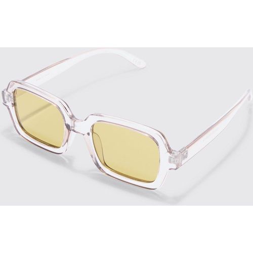 Rectangular Clear Plastic Sunglasses - Boohooman - Modalova