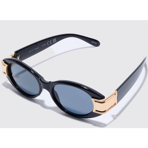 Oval Temple Detail Sunglasses - ONE SIZE - Boohooman - Modalova