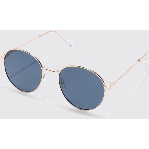 Lunettes de soleil rondes en métal - ONE SIZE - Boohooman - Modalova