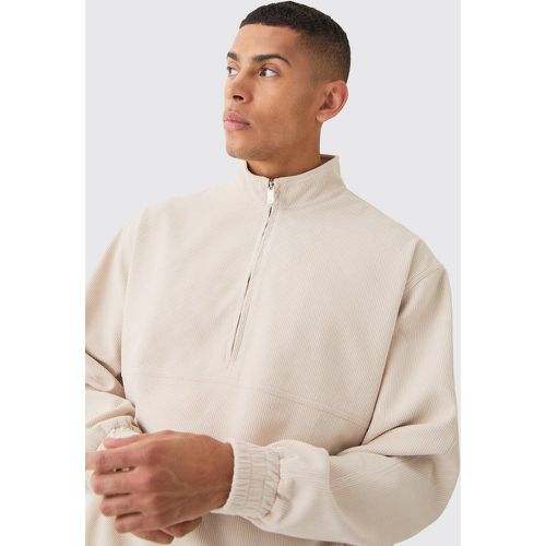 Sweat à capuche oversize habillé à col zippé - 34 - Boohooman - Modalova