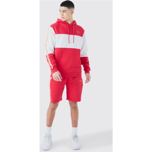 Survêtement color block avec short - MAN - M - Boohooman - Modalova