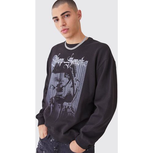 Sweat oversize à imprimé Pop Smoke - L - Boohooman - Modalova