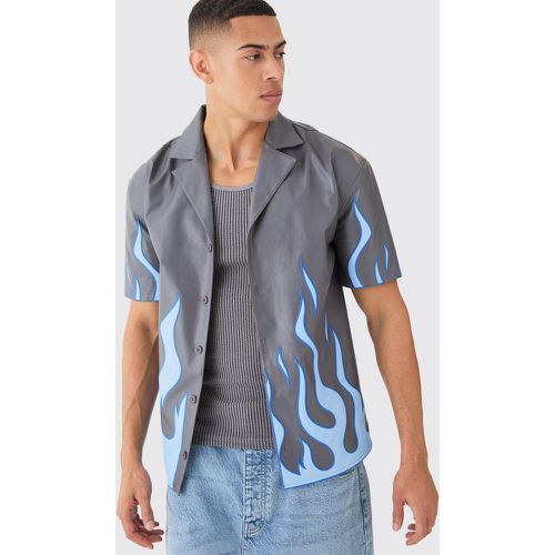 Chemise à manches courtes et imprimé flammes - L - Boohooman - Modalova