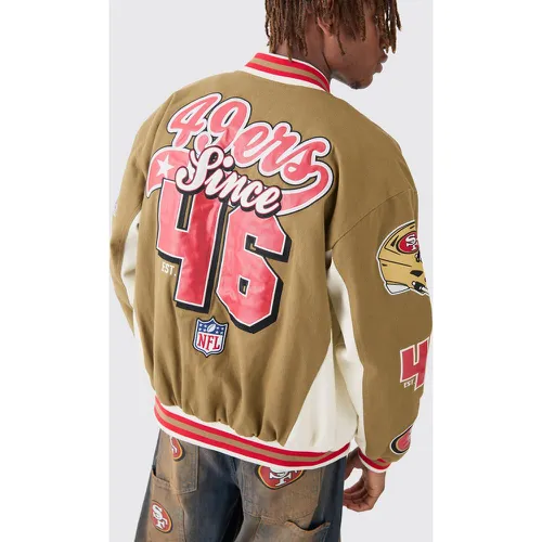 Nfl 49ers Varsity Pu Applique Jacket - Boohooman - Modalova