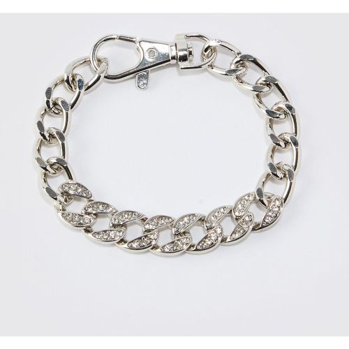 Rhinestone Chunky Chain Clasp Detail Bracelet - Boohooman - Modalova