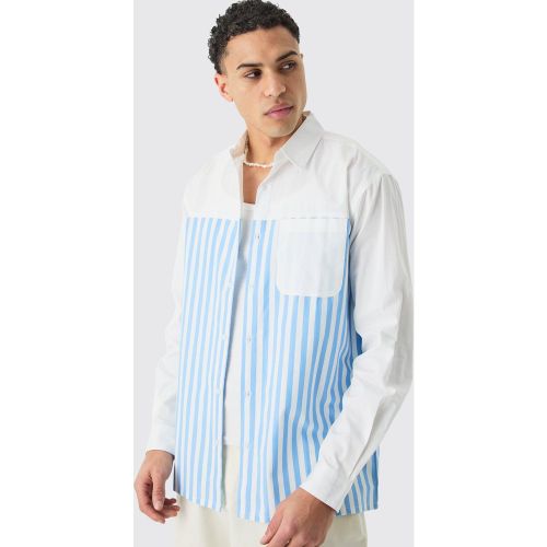 Chemise oversize rayée à manches longues - L - Boohooman - Modalova