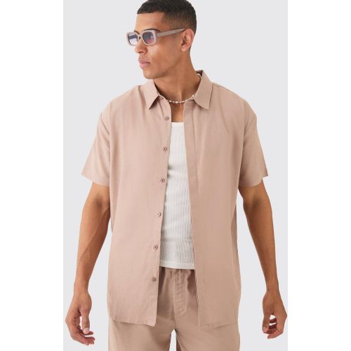 Chemise oversize en lin à empiècement contrastant - S - Boohooman - Modalova