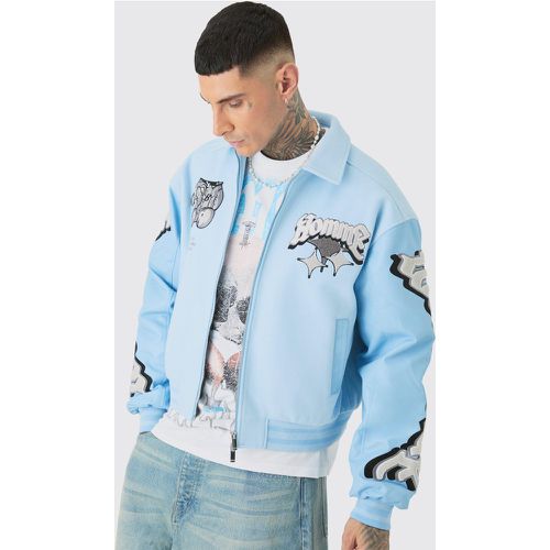 Tall - Bomber oversize à écussons - S - Boohooman - Modalova