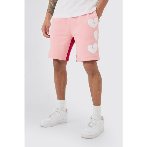 Short large à soufflet à motif cœurs - S - Boohooman - Modalova