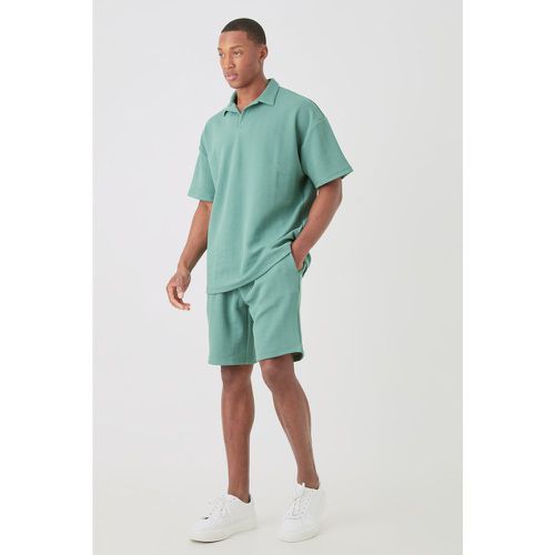 Ensemble oversize à chevrons avec polo et short - S - Boohooman - Modalova