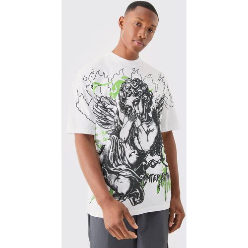 T-shirt oversize imprimé à imprimé Renaissance - S - Boohooman - Modalova