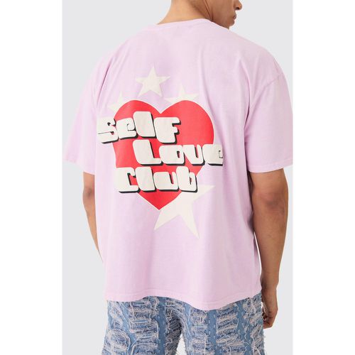 T-shirt oversize à imprimé Self Love Club - L - Boohooman - Modalova