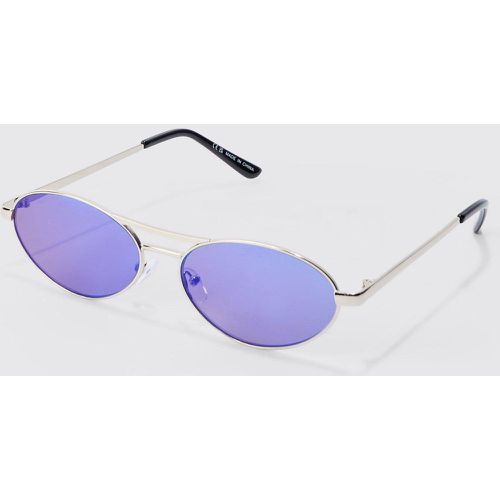 Mirror Lens Sunglasses In Blue - Boohooman - Modalova