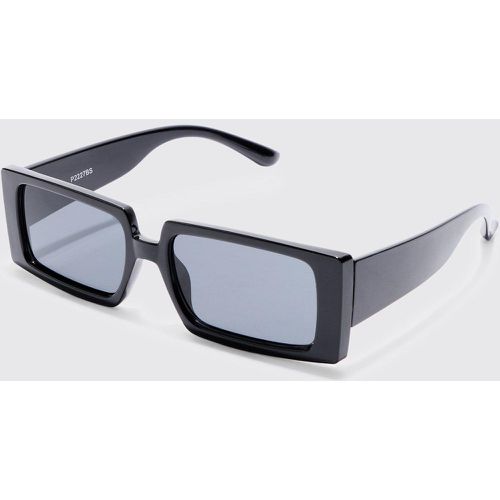Rectangular Plastic Sunglasses In Black - Boohooman - Modalova
