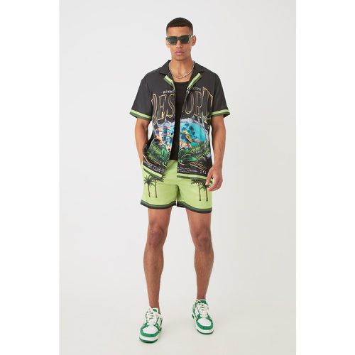 Ensemble satiné à manches courtes et short - S - Boohooman - Modalova