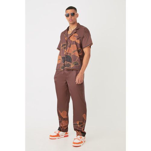 Ensemble satiné avec chemise oversize et pantalon - S - Boohooman - Modalova