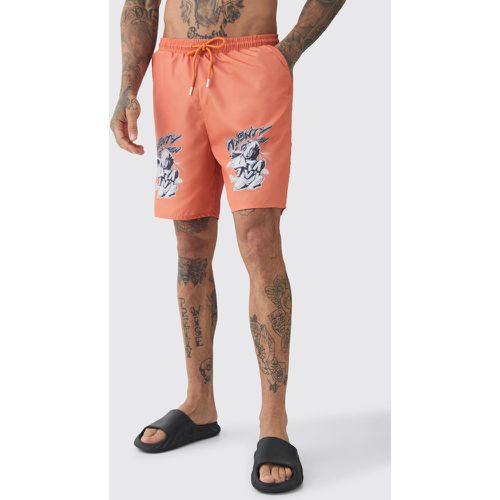 Tall Cherub Printed Swim Shorts - Boohooman - Modalova