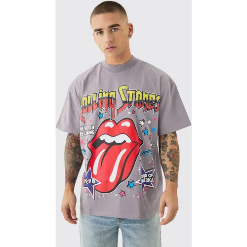 Oversized Rolling Stones Large Scale License T-shirt - Boohooman - Modalova