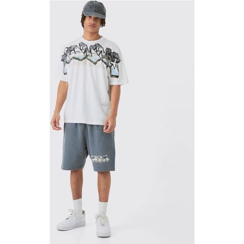 Ensemble oversize à col montant et short - S - Boohooman - Modalova