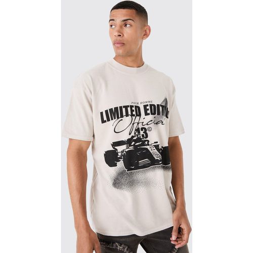 Oversized Washed Race Car Print T-shirt - Boohooman - Modalova