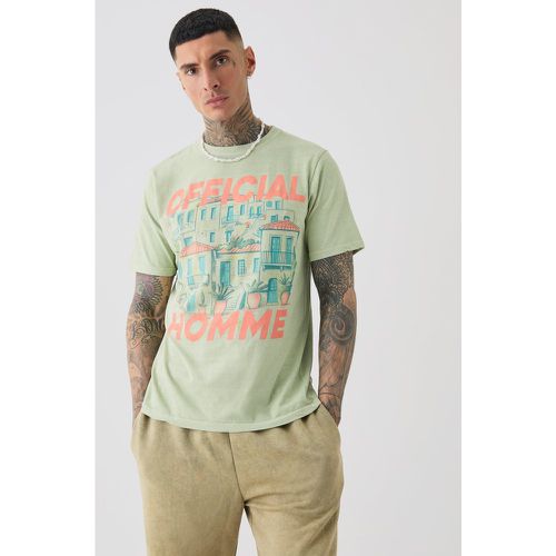 Tall - T-shirt confort à imprimé paysage - Official - S - Boohooman - Modalova