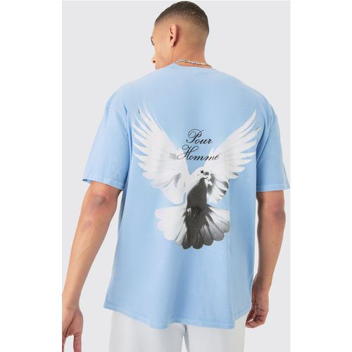 Oversized Extended Neck Dove Washed T-shirt - Boohooman - Modalova