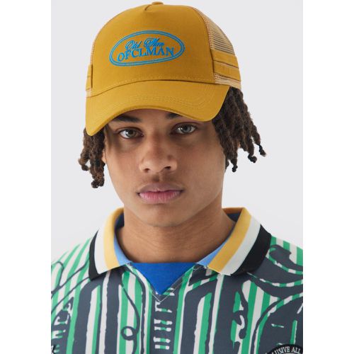 Official Embroidered Mesh Panel Cap In Yellow - Boohooman - Modalova