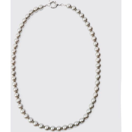 Mm Pearl Bead Necklace In Charcoal - Boohooman - Modalova