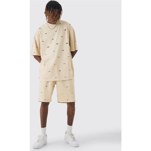 Tall - Ensemble oversize surteint à déchirures avec short - L - Boohooman - Modalova