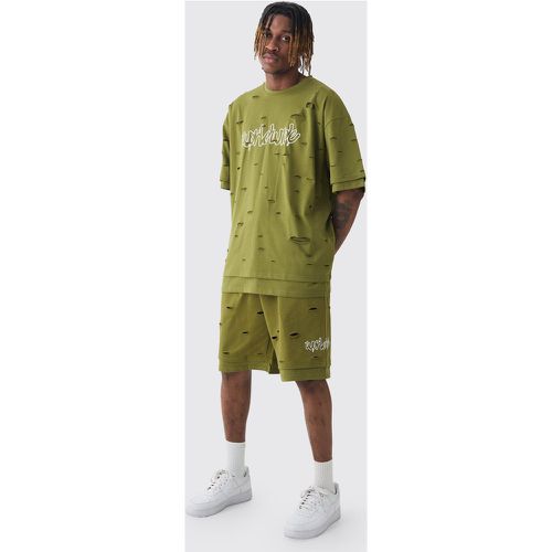 Tall - Ensemble oversize à manches longues avec t-shirt et short - S - Boohooman - Modalova