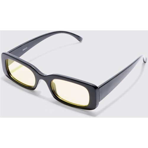 Lunettes de soleil rectangulaires à verres contrastants - ONE SIZE - Boohooman - Modalova