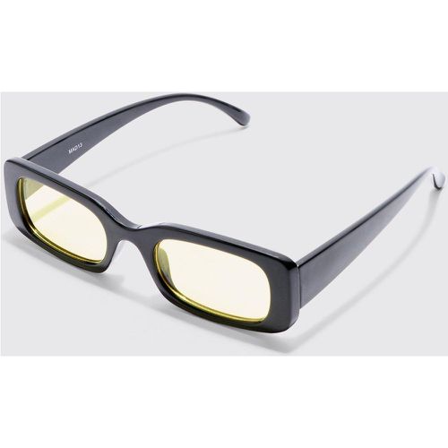 Rectangular Contrast Lens Sunglasses In Black - Boohooman - Modalova